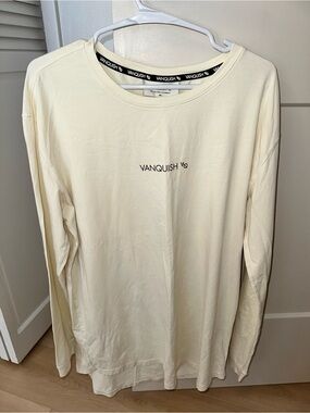 Vanquish Men's Long Sleeve Logo Tee in Cream